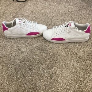 Puma White Sneakers with Hot Pink Accents - Women's